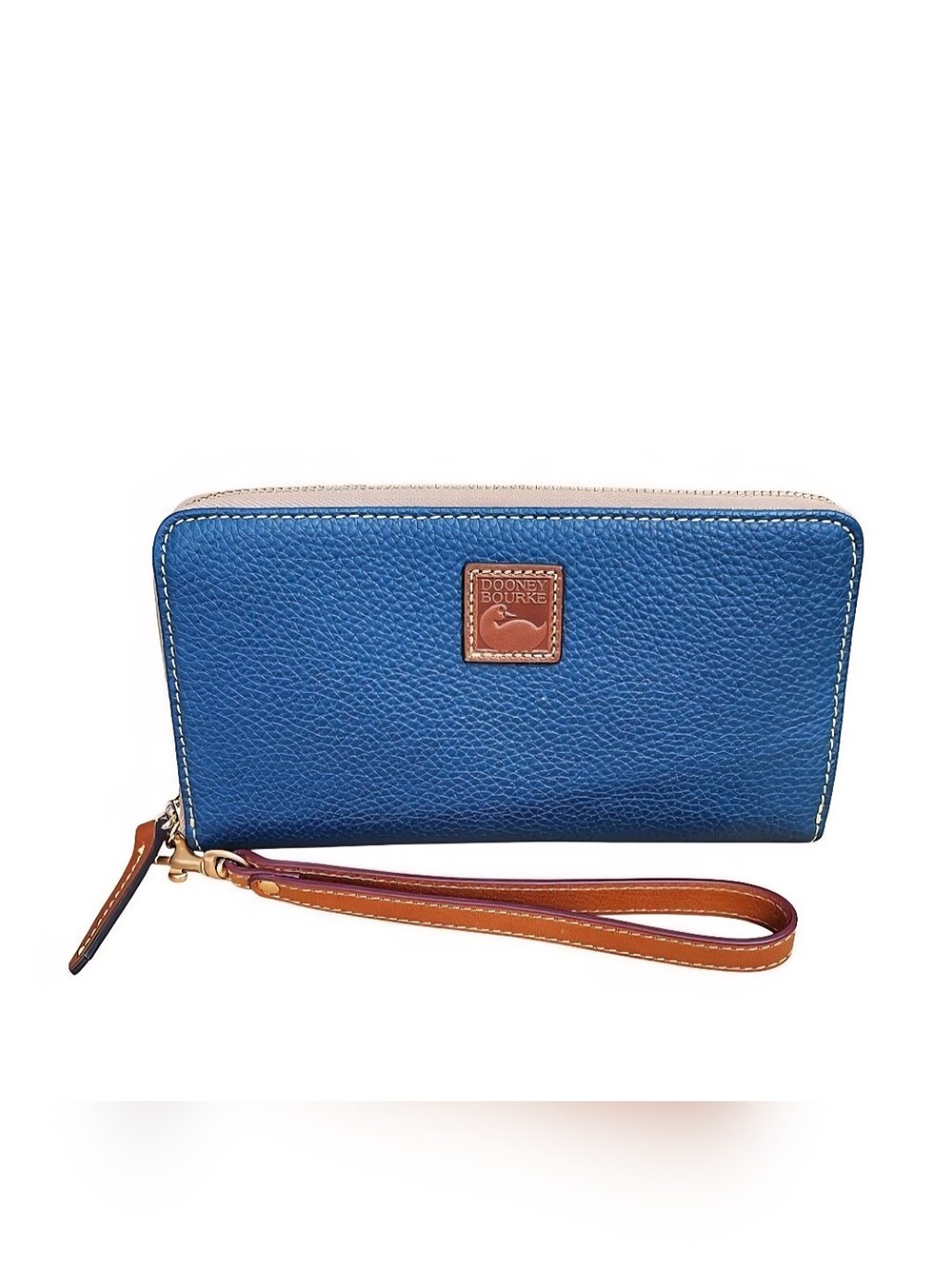 Dooney Teal Large Zip Around Wristlet